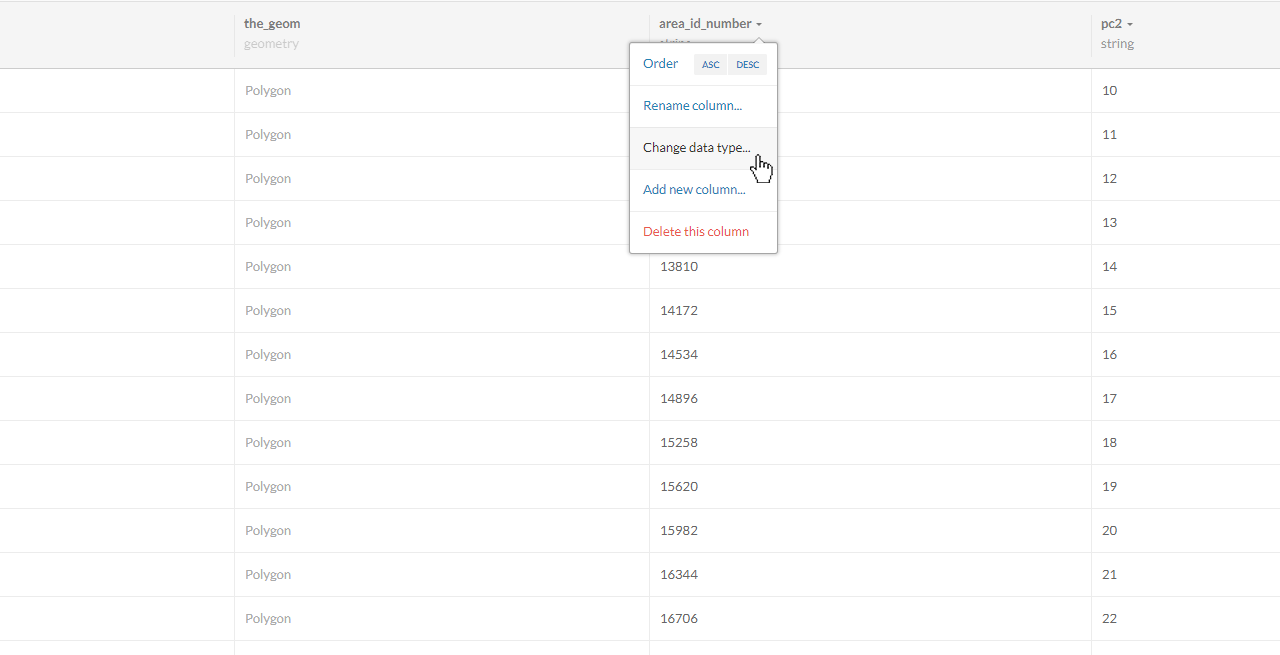 Change Column Type