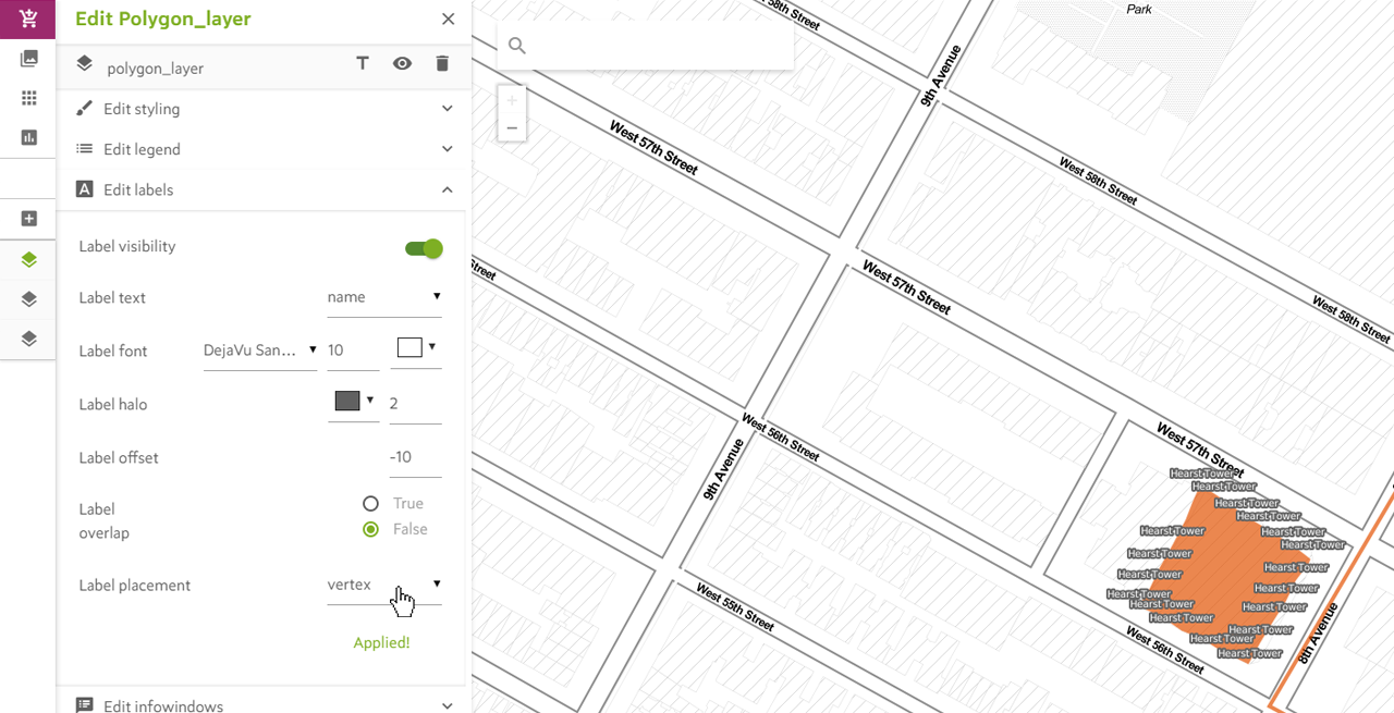 Adding Labels to Polygons on the Map
