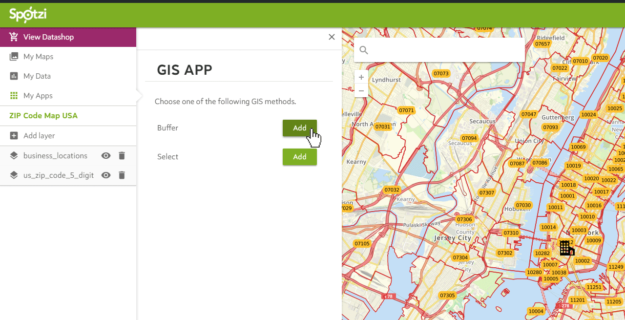 Find postal codes in a radius