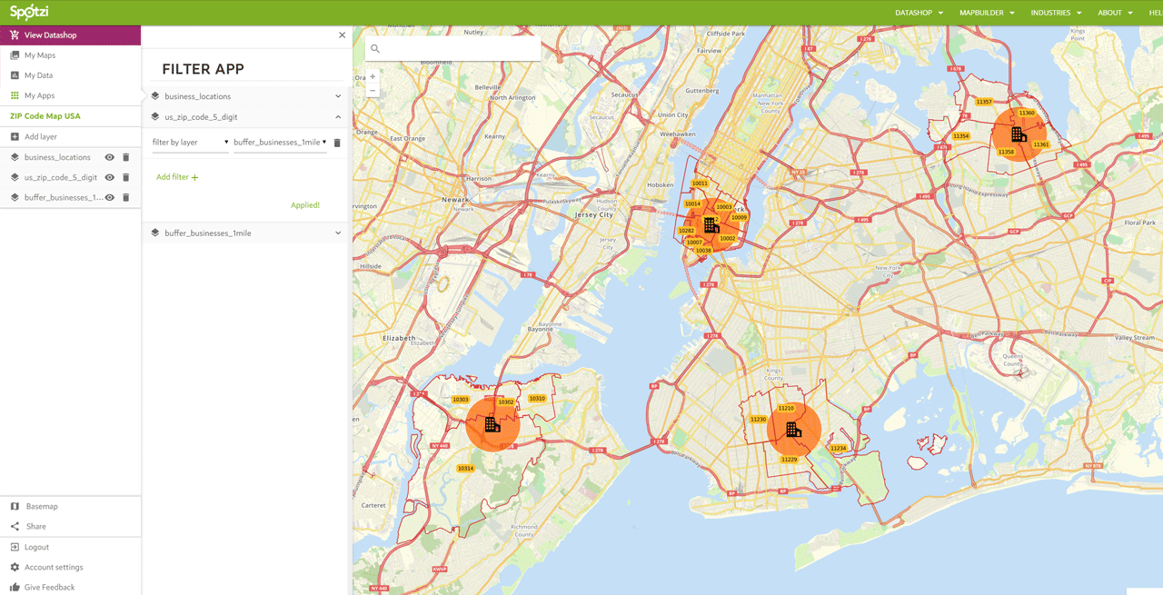 Find postal codes in a radius