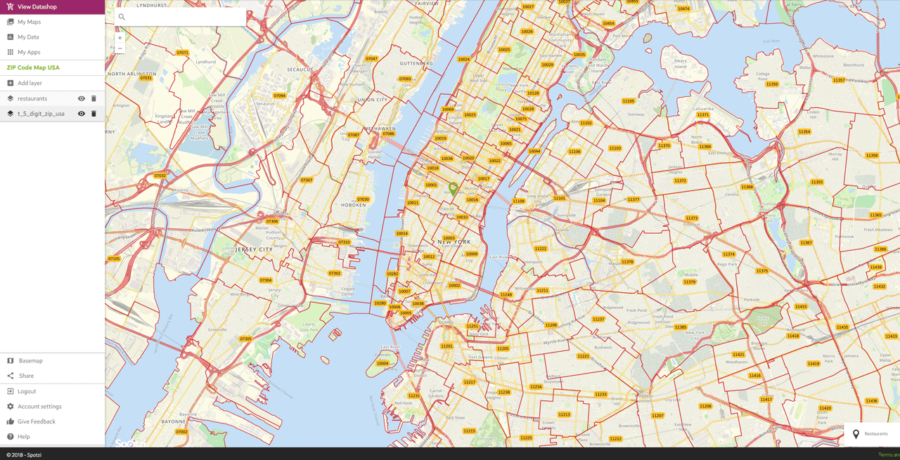 Find postal codes in a radius