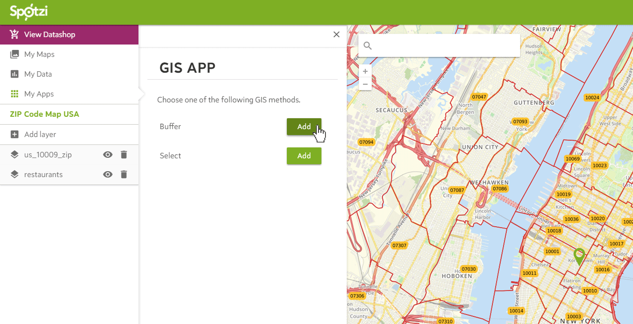 Find postal codes in a radius