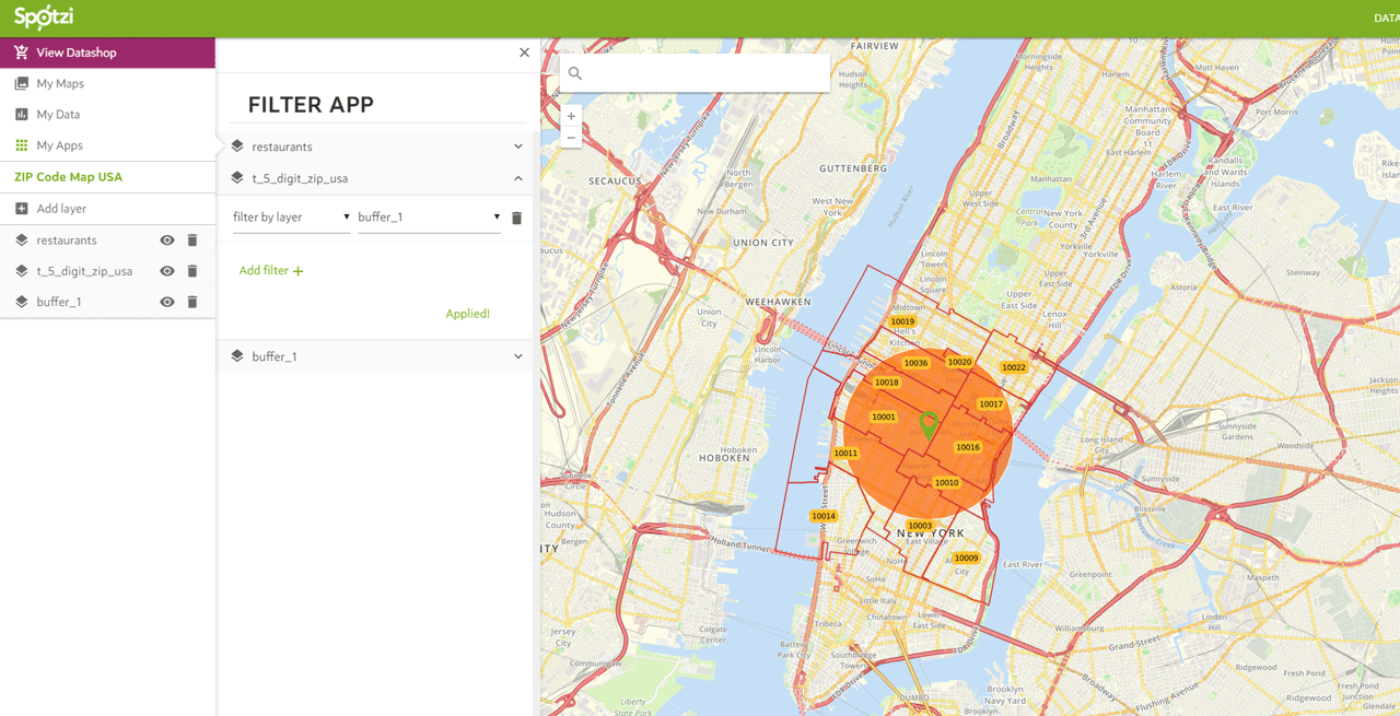 Find postal codes in a radius