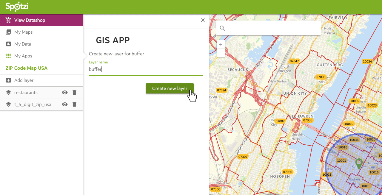 Find postal codes in a radius