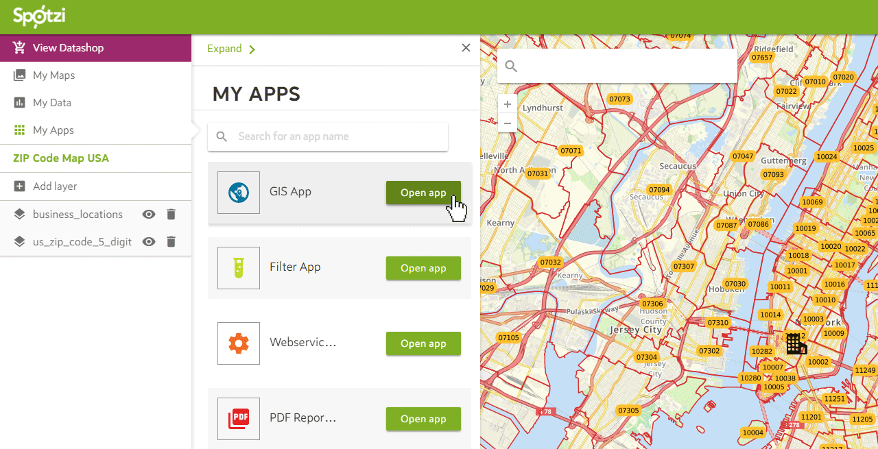 Find postal codes in a radius