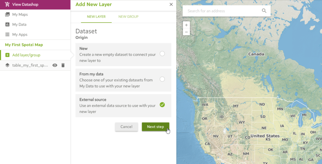 Adding an External Map Layer